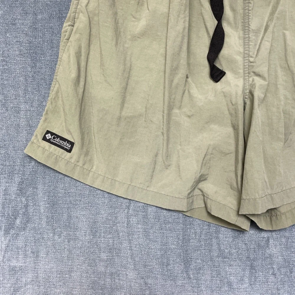 Columbia Board Shorts Mens 34 Olive Green Drawstring Waist Swimwear Back Pocket